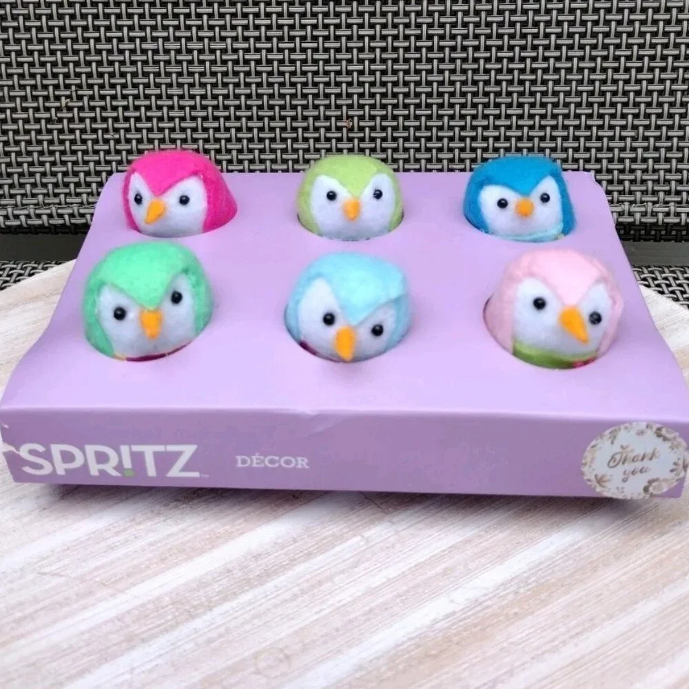 2025 Target Spritz EASTER Spring Featherly Friends 6 pc Fabric Easter Egg Carton